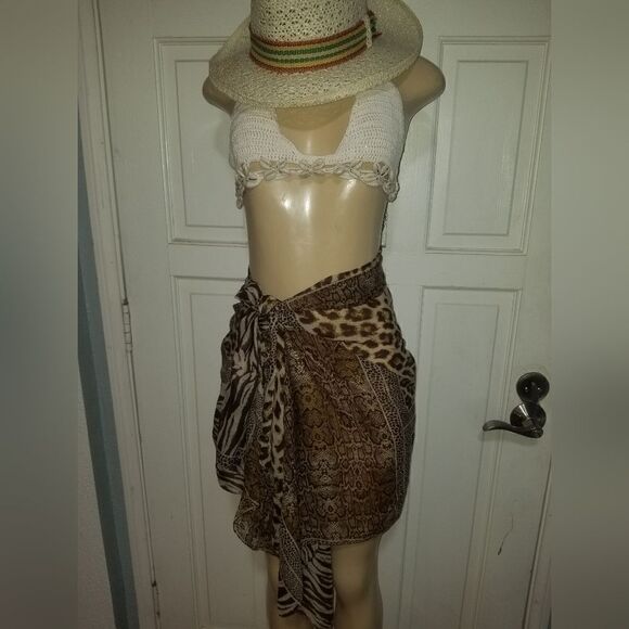 Handmade Crochet white  Bikini 2 pc set  small - Picture 16 of 16